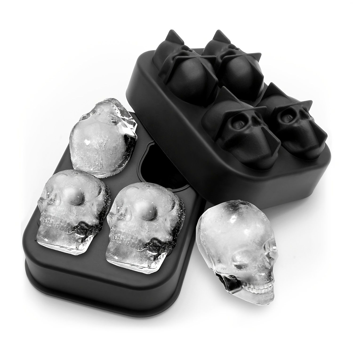 1pc 3D Skull Silicone Ice Cube Mold, Halloween Skull Ice Maker, Whiskey Ice Cube Tray, 4-Cavity D... | Temu Affiliate Program