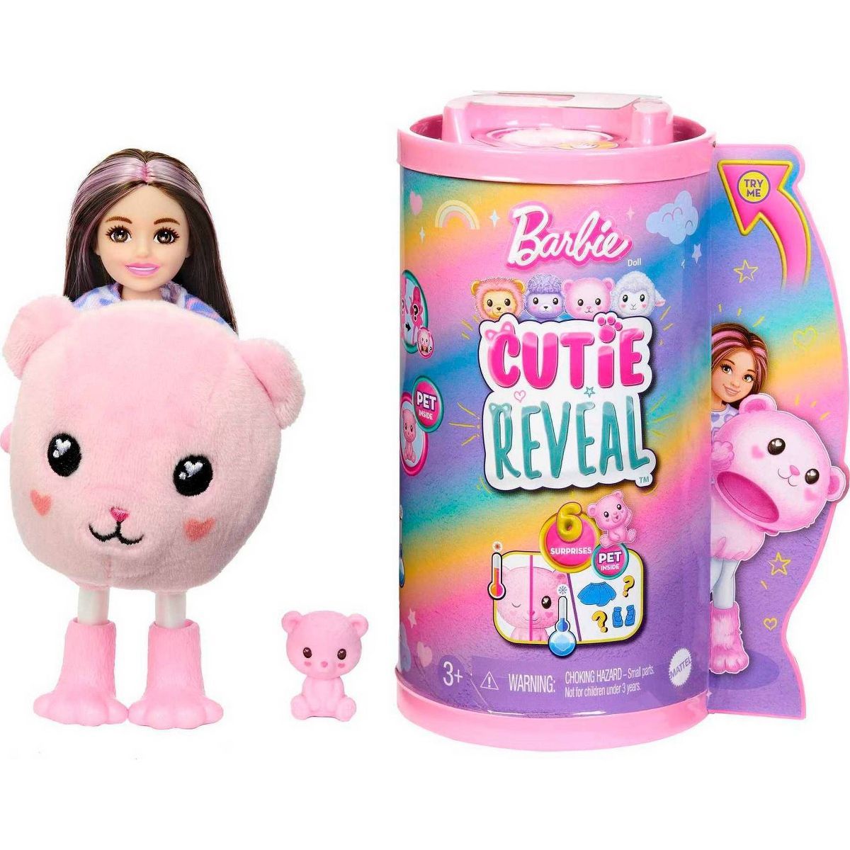 Barbie Chelsea Cutie Reveal Cozy Cute Tees Series Teddy Bear Doll | Target