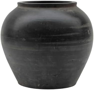 17" Extra Large Vintage Charcoal/Gray Pottery Pot (Size Finish Vary) Grey Ceramic | Amazon (US)