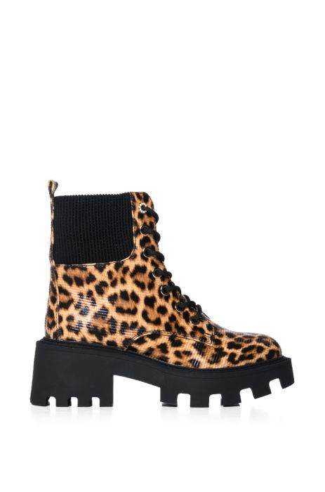 AZALEA WANG ESPECIAL LEOPARD COMBAT BOOTIE | AKIRA
