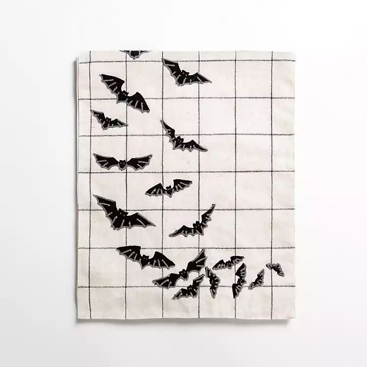 New! Bats & Windowpane Halloween Table Runner, 120 in. | Kirkland's Home