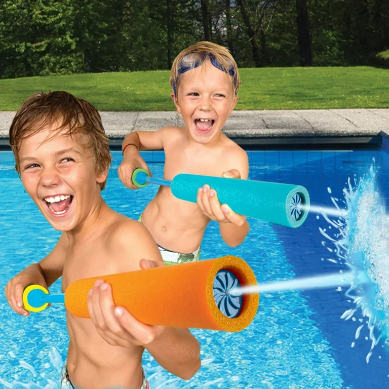 Play Day Max Liquidator Water Blaster Pool Toy, Neon Green-Blue and Yellow-Orange, 2-Pack | Walmart (US)