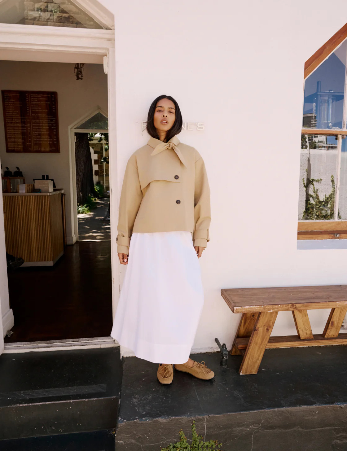 White Poplin Midi Skirt | Nobody's Child