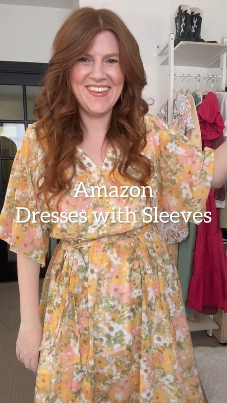 Amazon dresses with sleeves. Spring dress. Wedding guest dress. Mother’s Day dress. 

#LTKsalealert #LTKfindsunder50 #LTKwedding