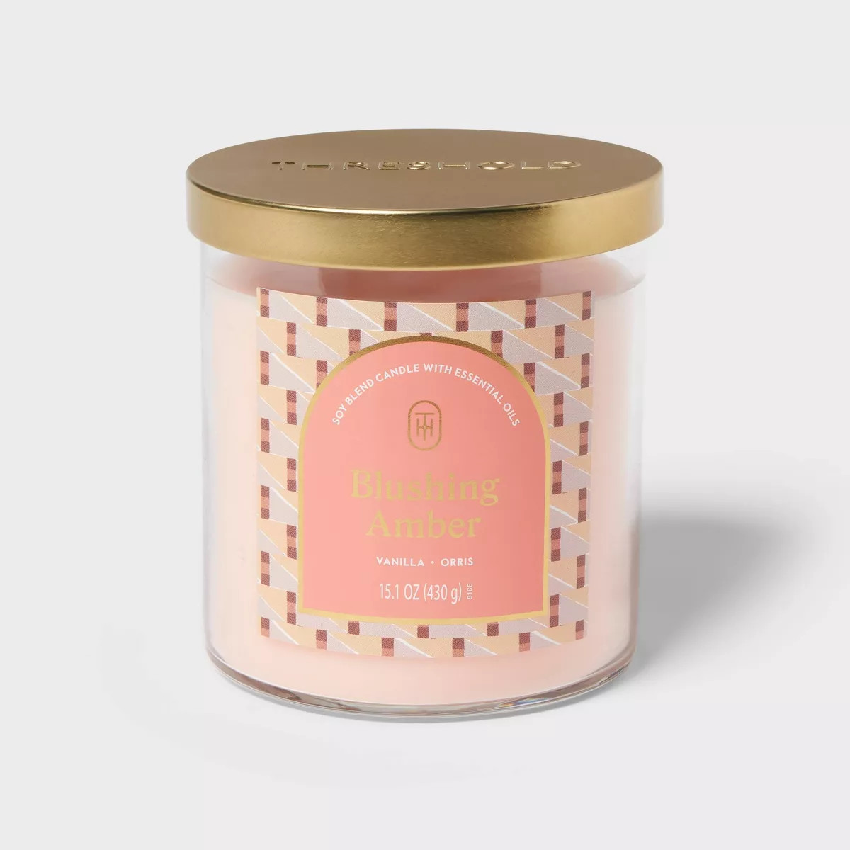 2-Wick Glass Jar Candle with Lid Blushing Amber 15.1oz - Threshold™ | Target