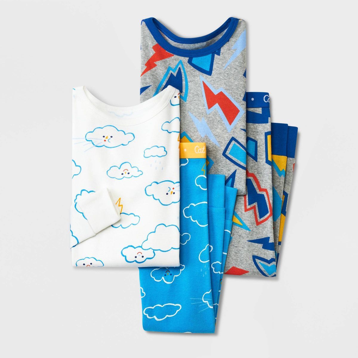 Toddler Boys' 4pc Light & Cloud Pajama Set - Cat & Jack™ Gray | Target