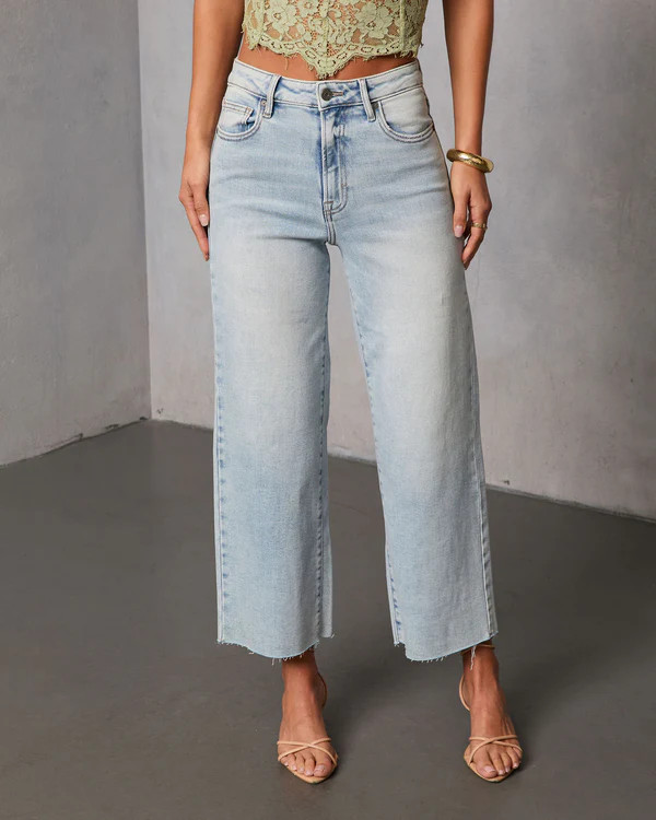 San Gabriel Super Stretch High Rise Cropped Wide Leg Jeans | VICI