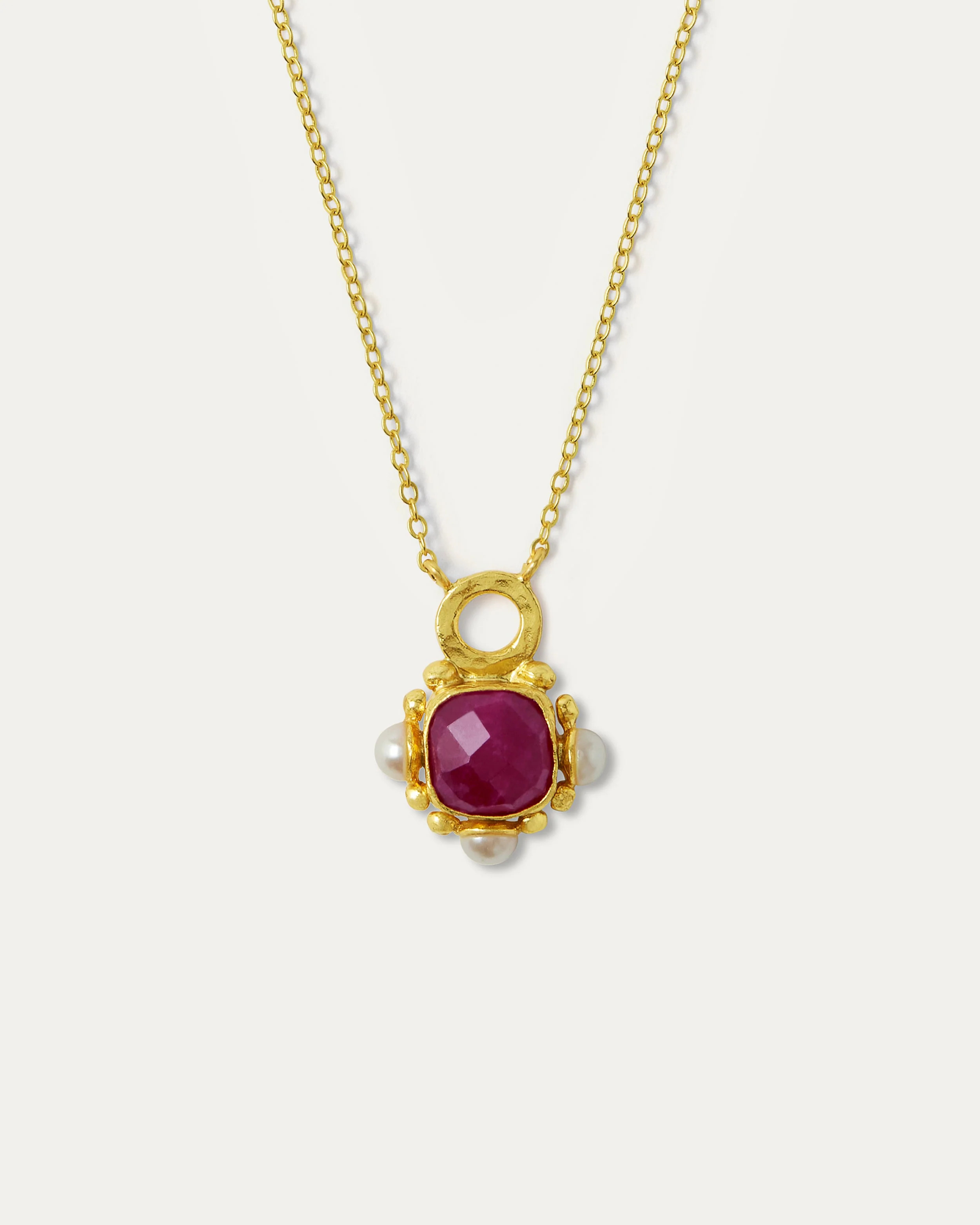 Esther Ruby and Pearl Pendant Necklace | Sustainable Jewellery by Ottoman Hands | Ottoman Hands