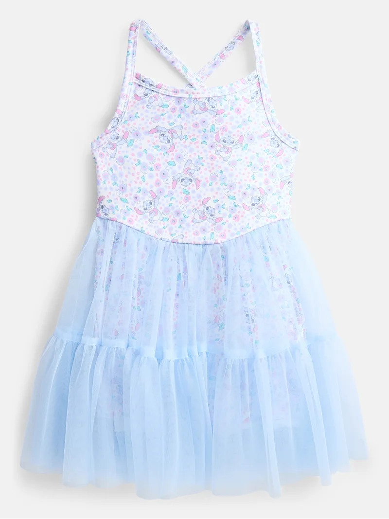 Stitch Toddler Girls' Sleeveless Romper with Tulle Skirt, Sizes 12M-5T | Walmart (US)