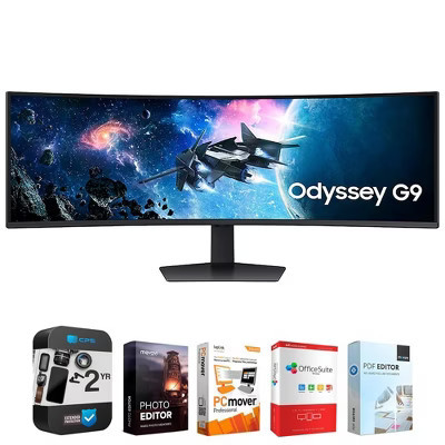 Samsung 49" Odyssey G9 G95C DQHD Curved Gaming Monitor + 2 Year Protection Pack | Target