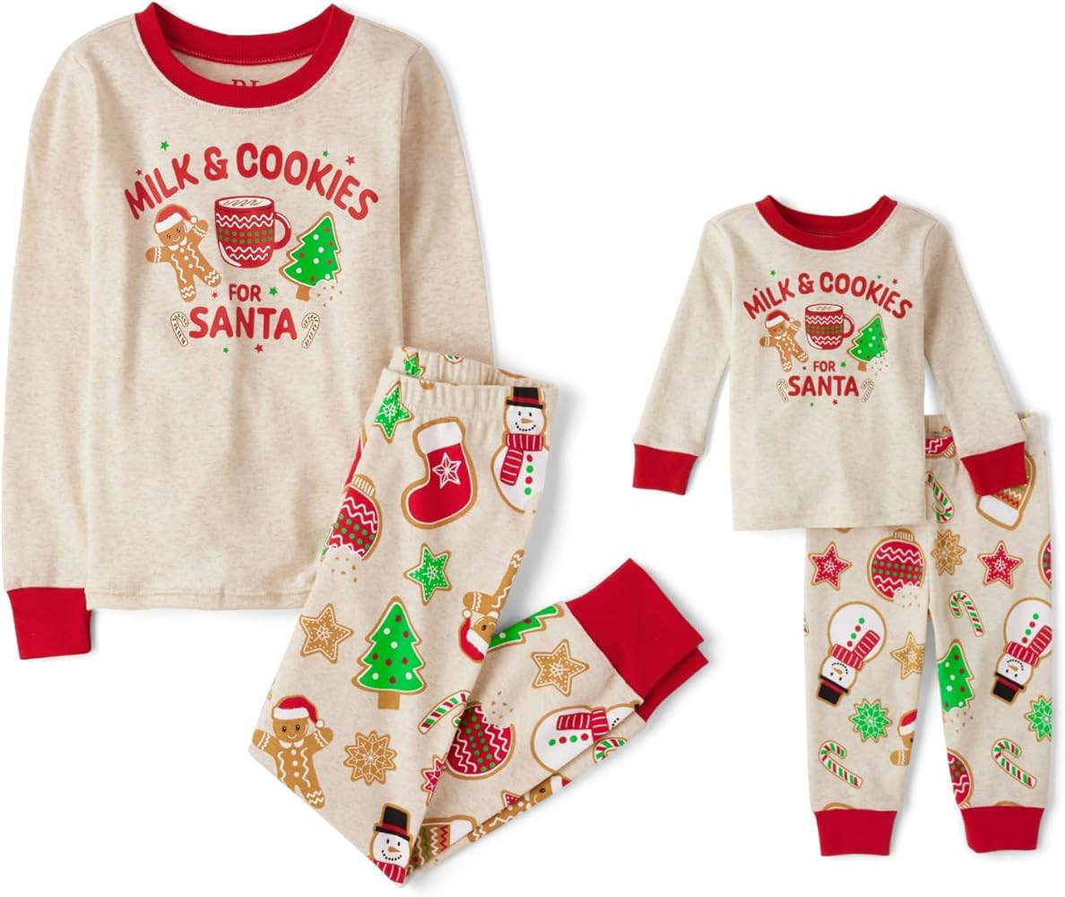 The Children's Place Baby and Kids Holiday Pajama Sets, Cotton | Amazon (US)