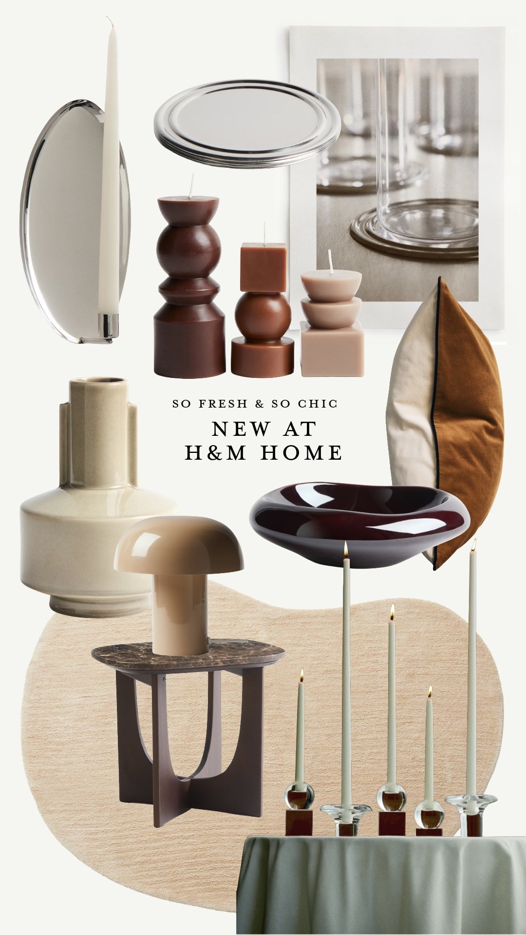 New at H&M Home! 
-
Neutral home decor - affordable home decor - home decor organic shapes - glass bowl - wood and marble accent table - organic shape rug - glass candle holders - velvet double sided throw pillow - ceramic vase neutral - steel wall sconce candle -
Steel coasters - geometric shape pillar candles - affordable neutral home decor - gift guide for her - H&M home decor finds 

#LTKHoliday #LTKFindsUnder50 #LTKHome