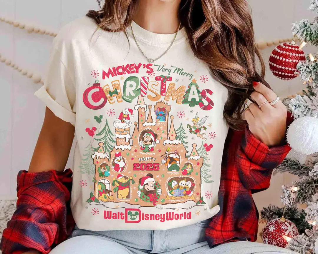 Coquette Mickey's Very Merry Christmas Party 2025 Gingerbread Shirt, Disney Mickey and Friends Xm... | Etsy (US)