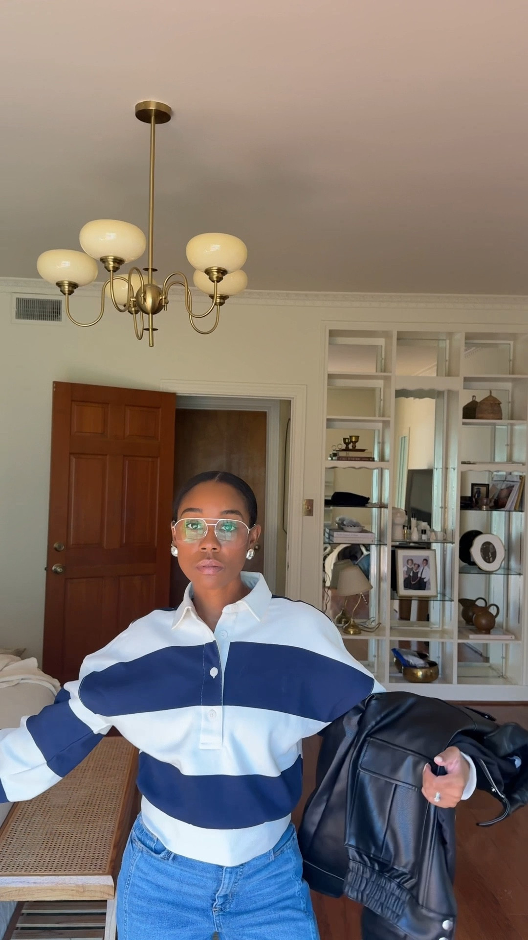 Rugby top (wearing xs), barrel jeans (wearing 24 petite), faux leather jacket, penny loafers 

#LTKootd #LTKPetite #LTKgrwm