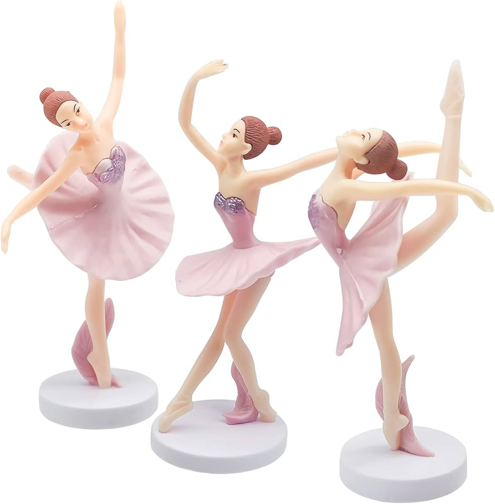 3 PCS Dancing Ballerina Girl Figurine, Ballerina Figurine Cake Topper, Pink Ballet Girl Figure Ca... | Amazon (US)