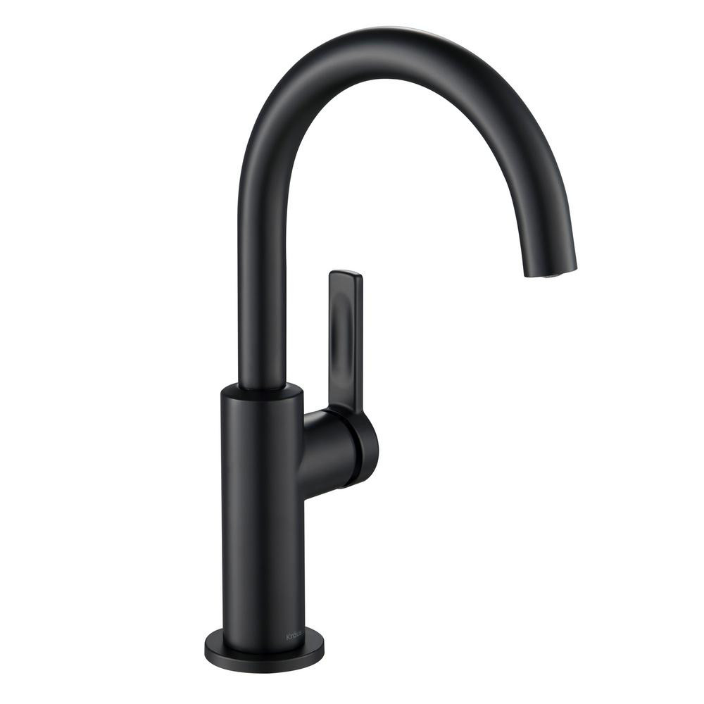KRAUS Oletto Single-Handle Kitchen Bar Faucet in Matte Black | The Home Depot