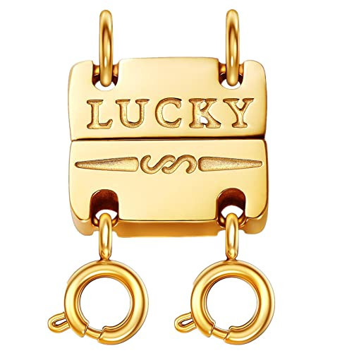Dailyacc Lucky Necklace Layering Clasp 18K Gold and Silver Strong Multiple Necklace Clasps For Layered Separator | Amazon (US)