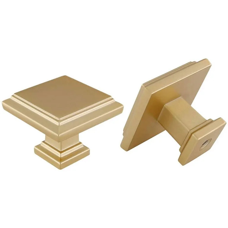 Homdiy 25 Pack Cabinet Knobs Kitchen Drawer Knobs Gold Modern Square Cabinet Hardware | Walmart (US)