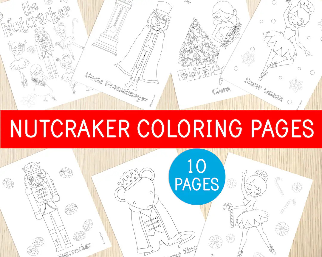 Nutcracker Themed Coloring Pages Kids Christmas Coloring - Etsy | Etsy (US)