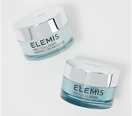 ELEMIS Pro-Collagen Overnight Matrix & Marine Cream 2-Pc Set - QVC.com | QVC