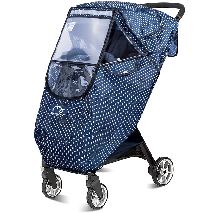 Stroller Rain Cover, Universal Single Stroller Weather Shield, Waterproof Windproof Breathable & ... | Amazon (US)