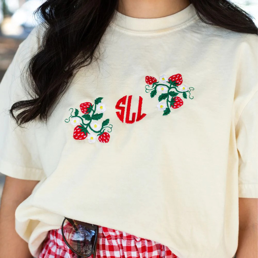 Monogrammed 'Strawberry Fields' T-Shirt | United Monograms