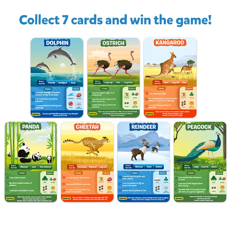 Skillmatics Family Card Games, Guess in 10 World of Animals Card Game, Gifts for Kids and Adults | Walmart (US)