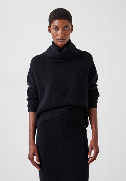 Meryll Crop Wool Blend Roll Neck Jumper | Hush UK