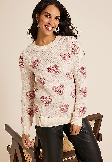 Heart Crew Neck Sweater | Maurices