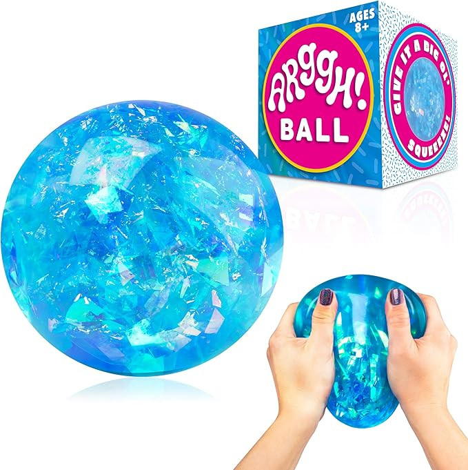 Power Your Fun Arggh Glitter Stress Ball for Adults and Kids - Medium Squishy Fidget Toy, Anti St... | Amazon (US)