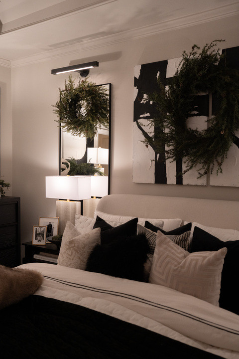 Omg I’m losing it over how dreamy our bedroom looks for the holidays! The black and white vibe mixed with all that lush greenery is pure Rustic Elegance perfection. The layered pillows, cozy textures, and those gorgeous wreaths—stop it! It’s giving luxury lodge meets modern glam, and I never want to take it down!

 

 #LTKHoliday #LTKSeasonal #LTKHome