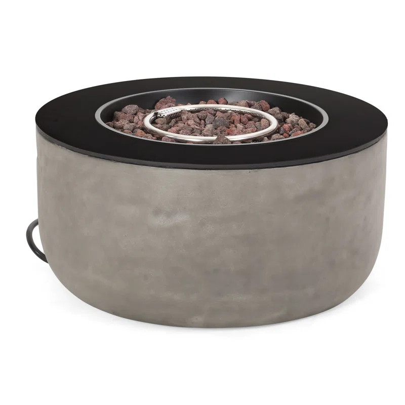 15" H x 31" W Concrete Propane Outdoor Fire Pit | Wayfair Professional