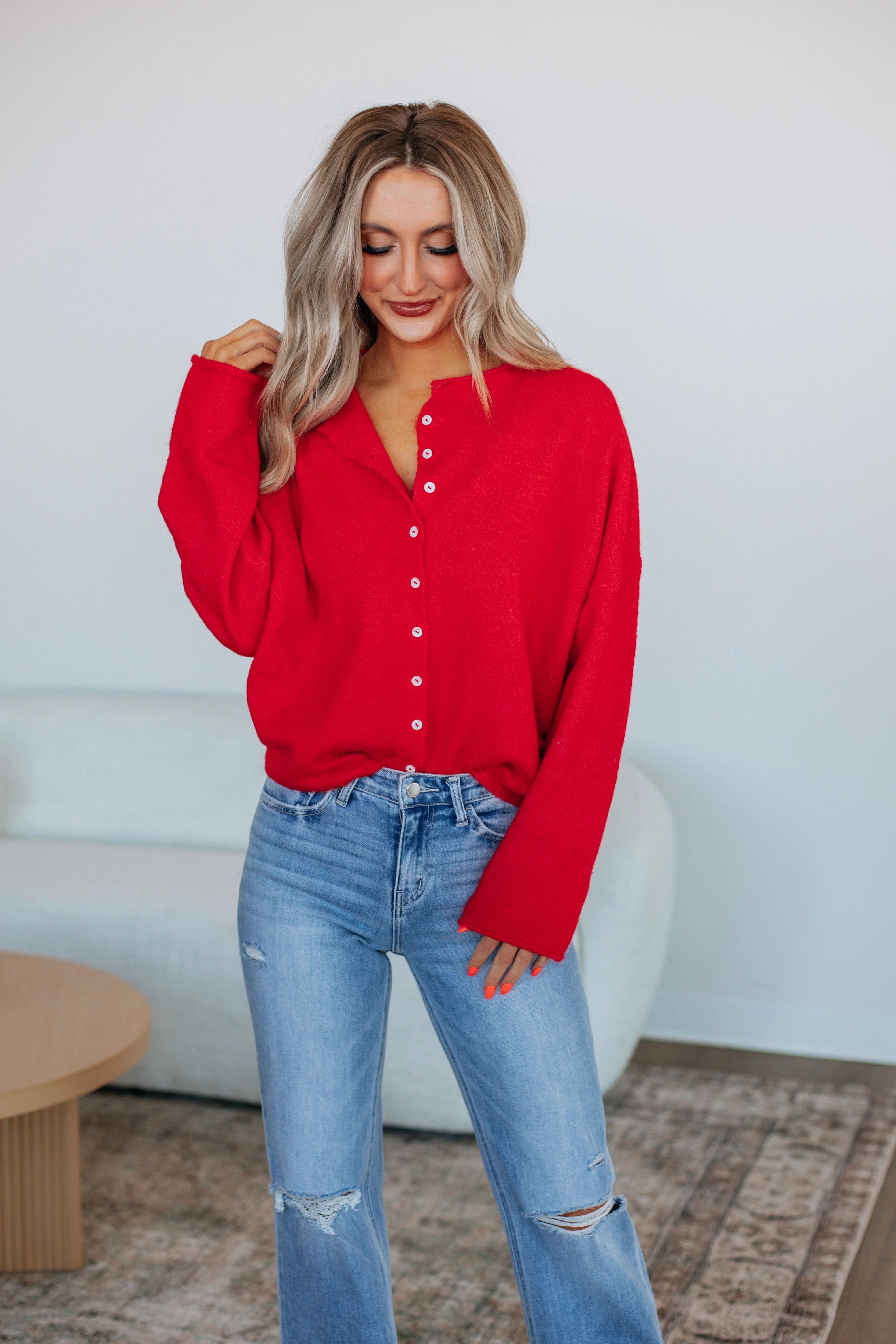 Brooke Cardigan - Cherry Small | Wild Oak Boutique