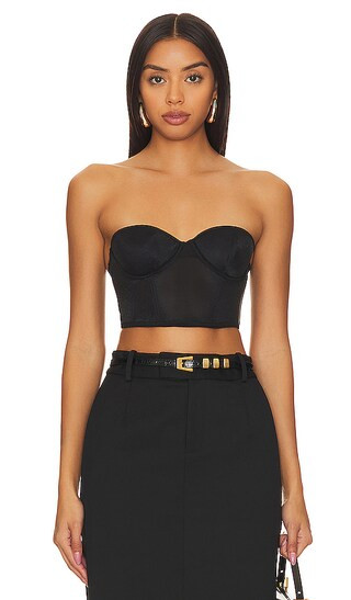 Thena Wired Bustier in Black | Revolve Clothing (Global)
