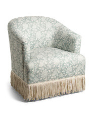 30x24 Mabel Swivel Chair With Corded Fringe Skirt | Chairs & Seating | Marshalls | Marshalls