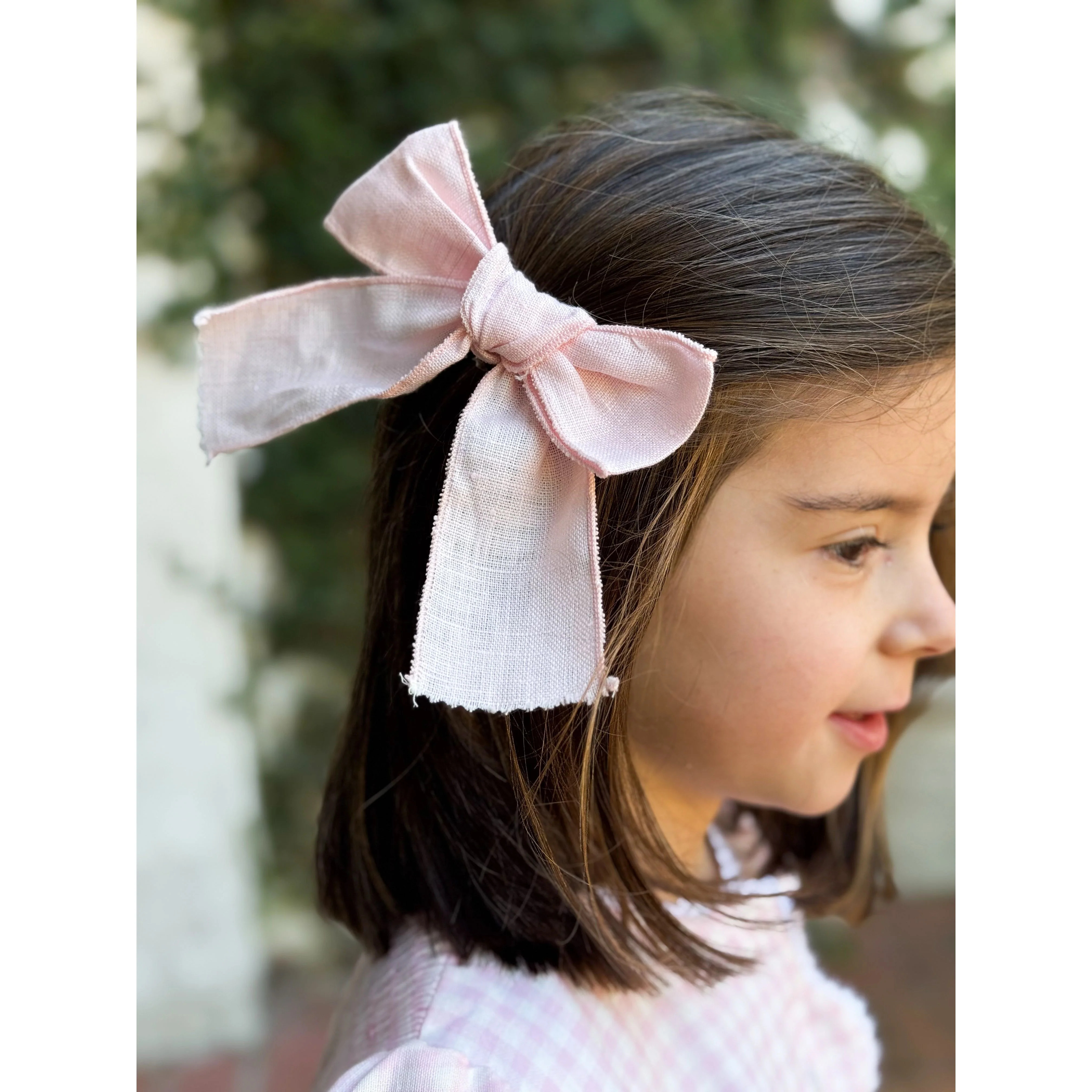Bow- Pink Linen | Alice Kathleen & Co.