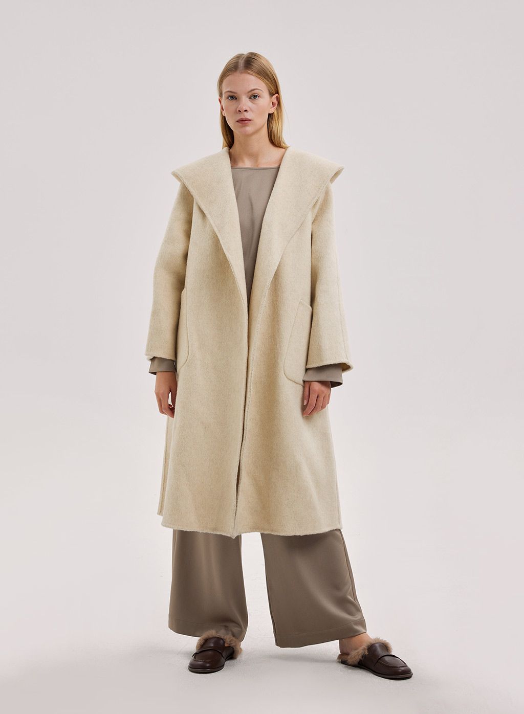 Shawl Collar Camel Blend Coat | NAP Loungewear