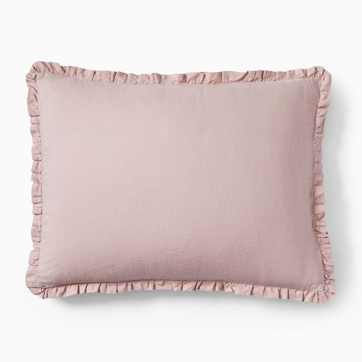 European Flax Linen Ruffle Duvet Cover & Shams | West Elm (US)