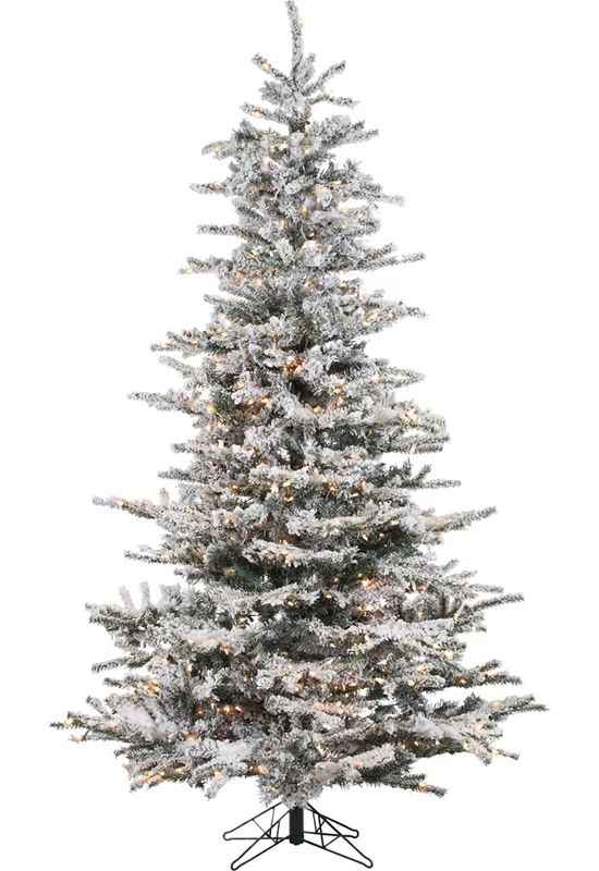 Pre-Lit 85'' White Spruce Artificial Christmas Tree with 750 Clear & White Lights | Wayfair North America