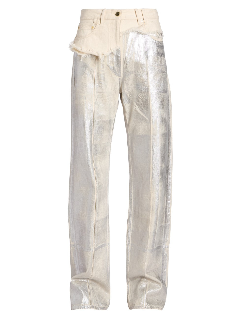 Women's Bordado Coated Straight-Leg Jeans - Silver - Size 24 - Silver - Size 24 | Saks Fifth Avenue