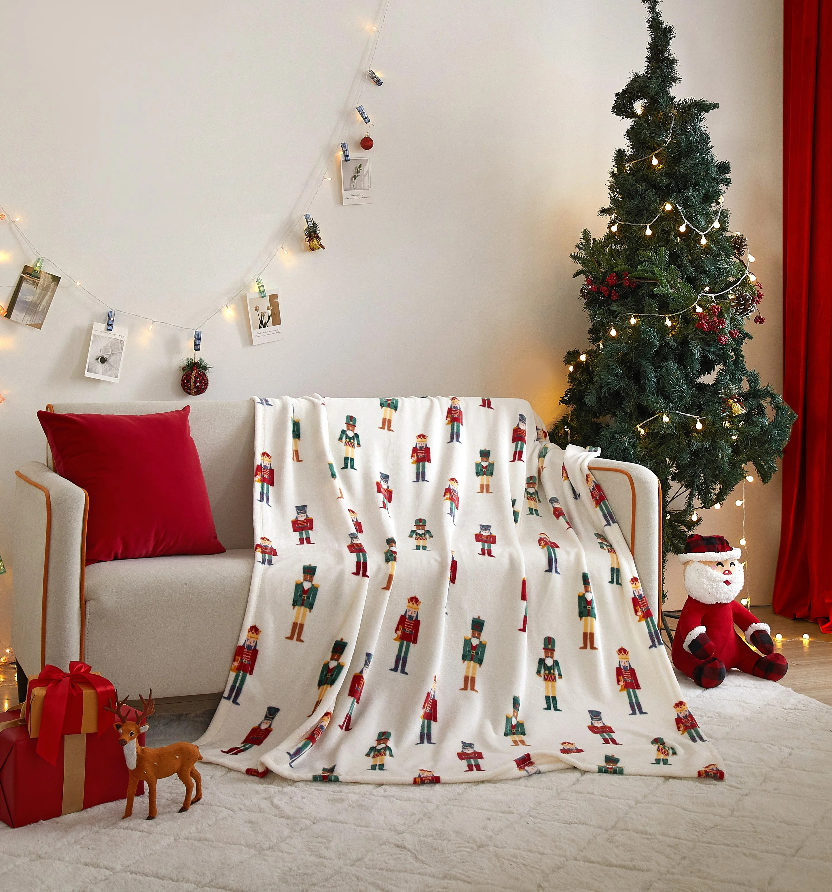 Holiday Time Cozy Christmas Plush Nutcracker Throw Blanket, Standard Size, All Ages - Walmart.com | Walmart (US)