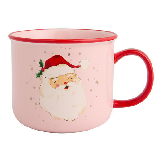 Pink and Red Coming to Town Santa Ceramic Espresso Mug by World Market | World Market