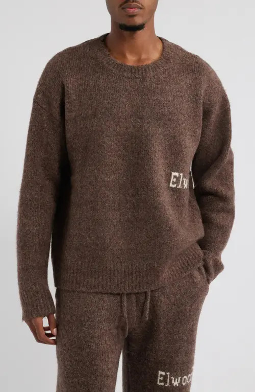 Elwood Oversize Crewneck Sweater in Bordeaux Brown at Nordstrom, Size Xx-Large | Nordstrom