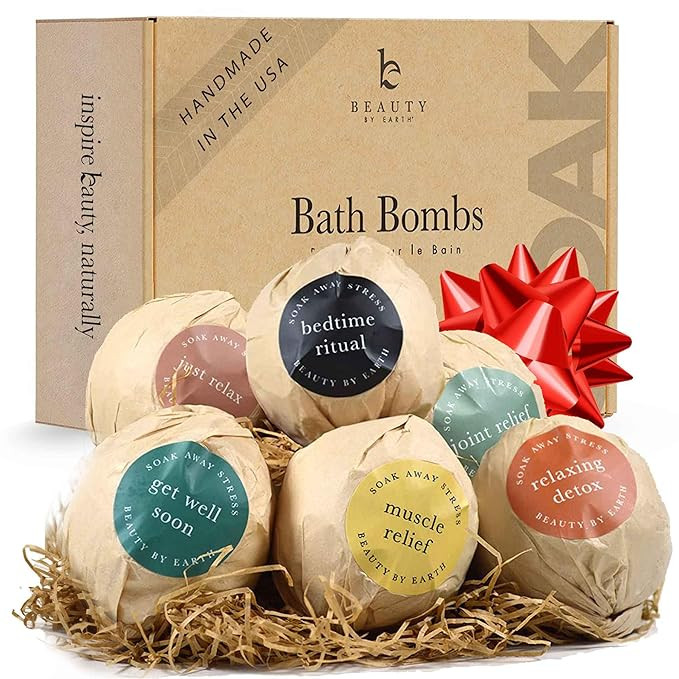 Bath Bomb Gift Set - USA Made with Natural & Organic Ingredients, Relaxing Gifts for Women & Men,... | Amazon (US)
