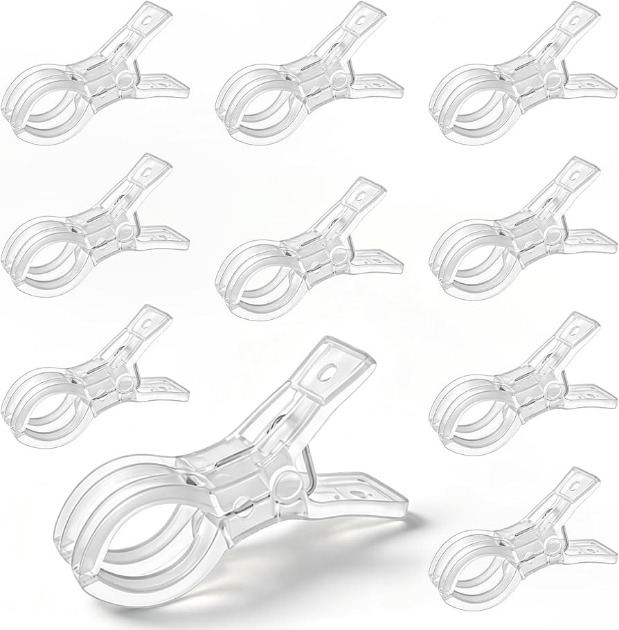 PUGPIU 10 Pack Balloon Arch Clips for Backdrop, 3.5 Inch Clear Spring Clamp | Amazon (US)
