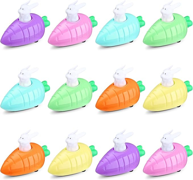 12 Pcs Easter Toys Pull Back Cars Toy Carrot Cars Driven by Rabbit Friction Powered Animal Cars V... | Amazon (US)