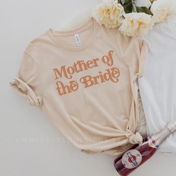 TRIXIE Retro Mother of the Bride Shirt, Burnt Orange 70's Themed Bride's Mother T Shirt for Her, ... | Etsy (US)