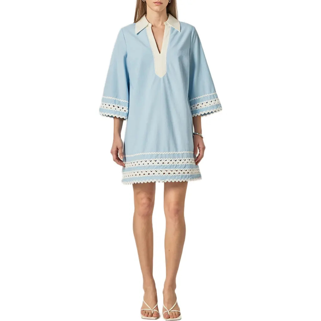 English Factory Colorblock Minidress in Powder Blue at Nordstrom, Size Small | Nordstrom