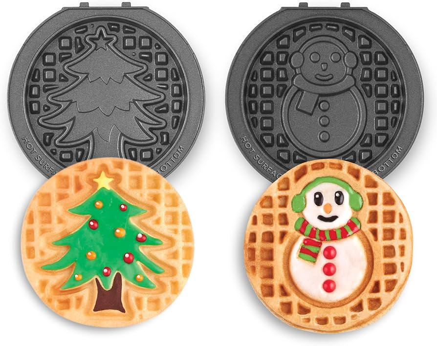 DASH Multimaker Mini System Two 4” Nonstick Removable Waffle Plates Set (Snowman & Tree) - 2Pc ... | Amazon (US)