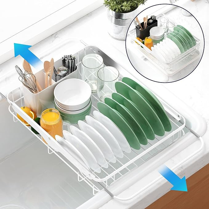 Kitsure Dish Drying Rack for Kitchen Counter, Stainless Steel Sink Organization and Storage Essen... | Amazon (US)